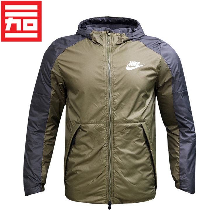 NIKE耐克男秋冬款连帽两面穿保暖舒适棉服外套AJ7957-010-021-222