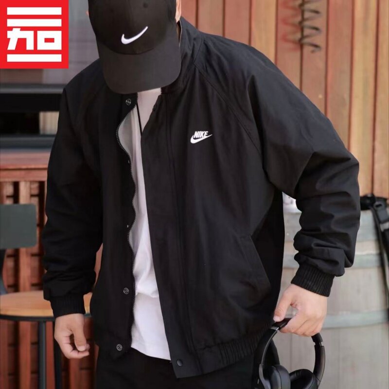 耐克加绒夹克梭织立领夹克外套