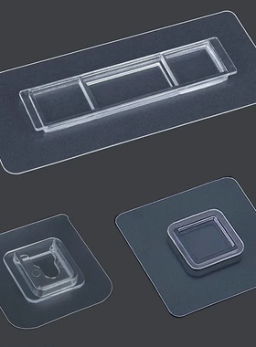 免打孔强力无痕贴透明粘胶挂钩厨房浴室牙刷架纸巾盒母扣平扣贴片