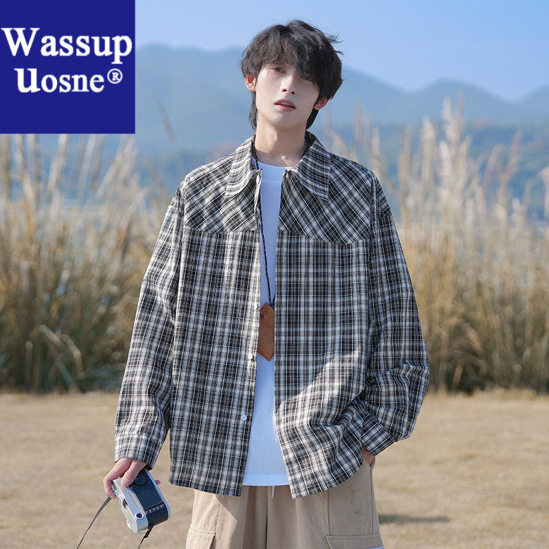 Wassup Uosne外套衬衣长袖休闲潮200300亚麻长6080岁男盐系男友风