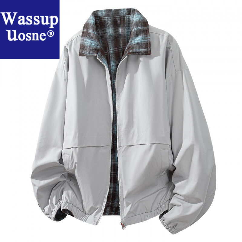 Wassup Uosne外套男士夹克运动户外休闲春秋薄款宽松美式男款工装