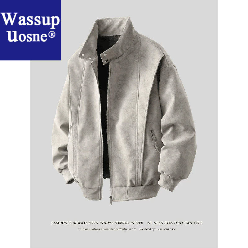 Wassup Uosne外套上衣男士夹克休闲潮流加绒薄款ma1美式男款工装
