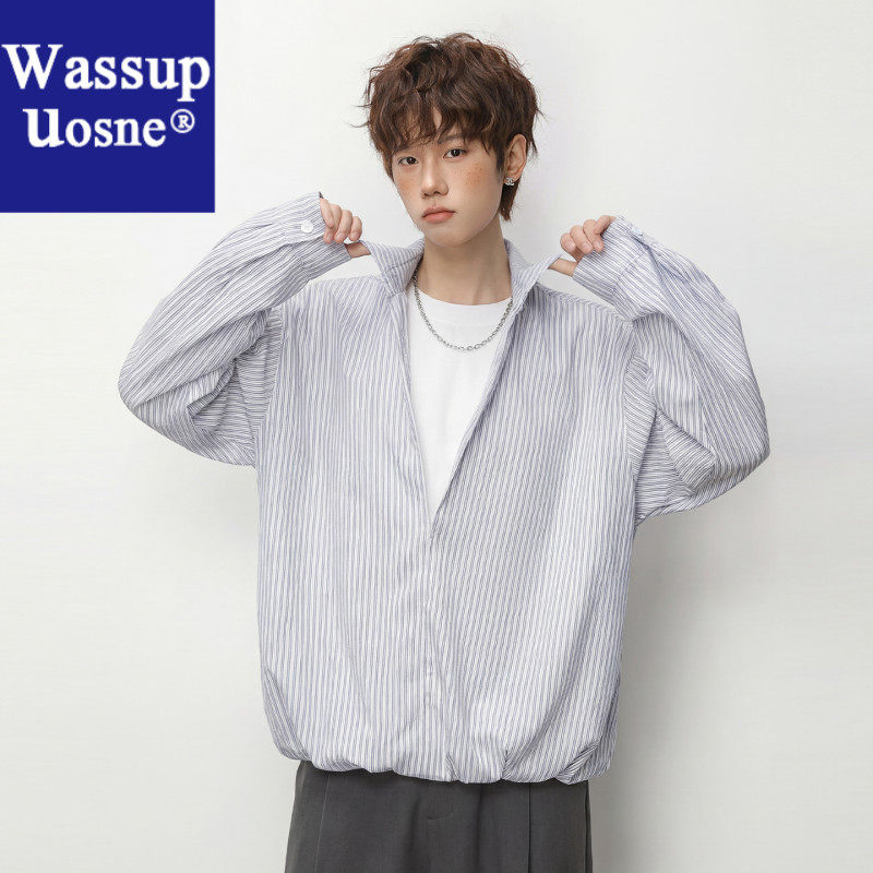 Wassup Uosne外套衬衫长袖休闲宽200300亚麻长6080岁男休闲男友风