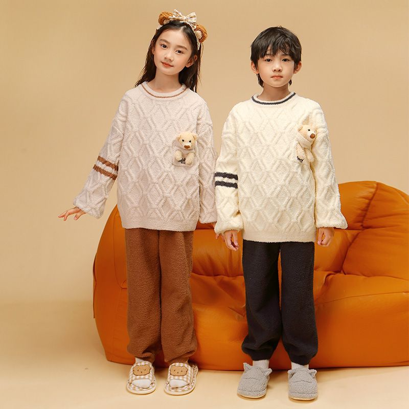 儿童珊瑚绒家居服套装