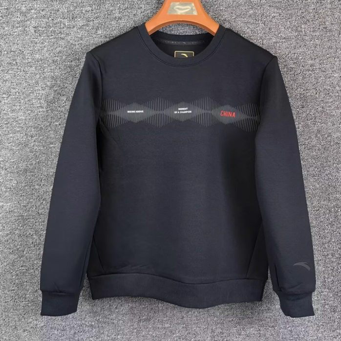 安踏正品男装2025春新款时尚综训休闲运动套头圆领卫衣152517720