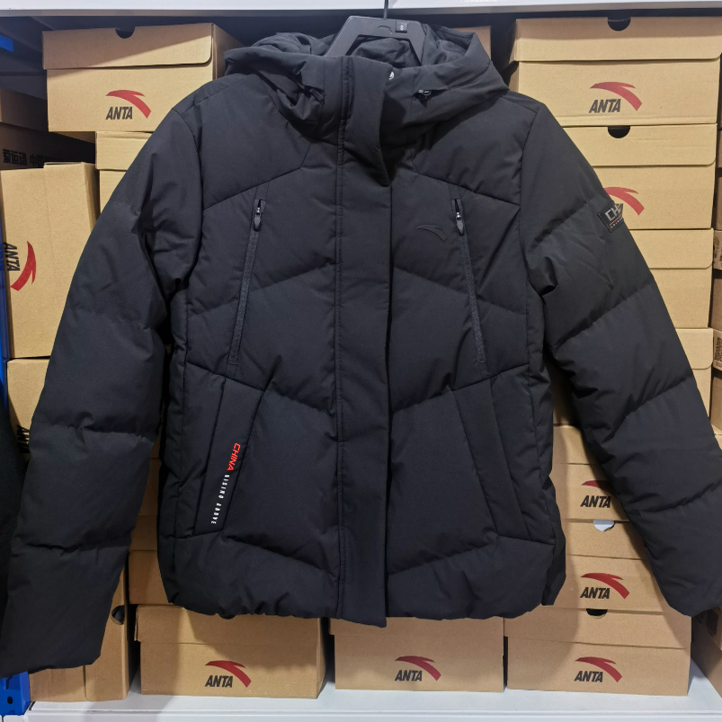 安踏正品冰甲女装2025冬新款时尚防泼水保暖连帽羽绒服162547906