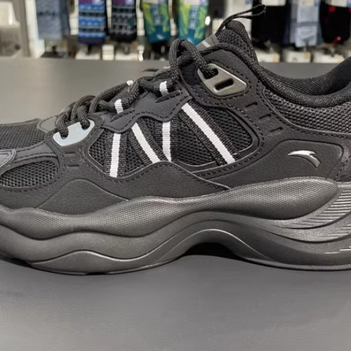 安踏正品PG老爹厚底黑色男鞋2025冬新款潮流运动休闲鞋112548840