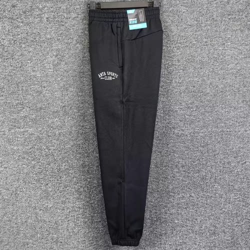 安踏正品男裤2024冬新款加绒时尚收口休闲针织运动长裤152448307