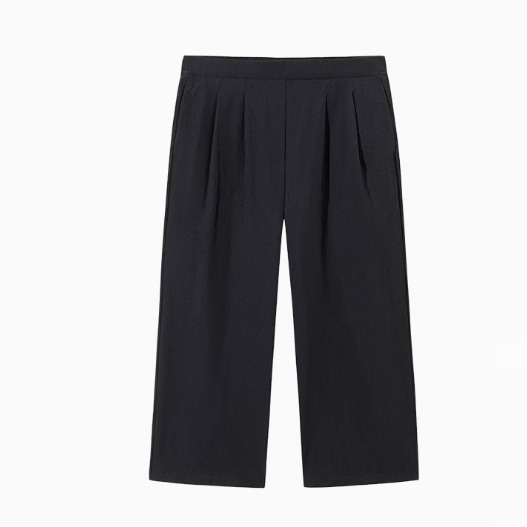 安踏灵动裤丨冰丝女阔腿长裤2025夏新款直筒梭织八分裤162527504