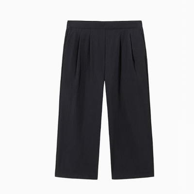 安踏灵动裤丨冰丝女阔腿长裤2025夏新款直筒梭织八分裤162527504