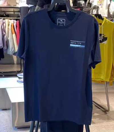 安踏正品男综训T恤衫2024夏新款时尚圆领潮冰丝针织短袖152427169图片