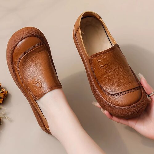 舒适防滑牛筋底真皮女鞋头层牛皮软底妈妈鞋中老年舒适不累脚单鞋