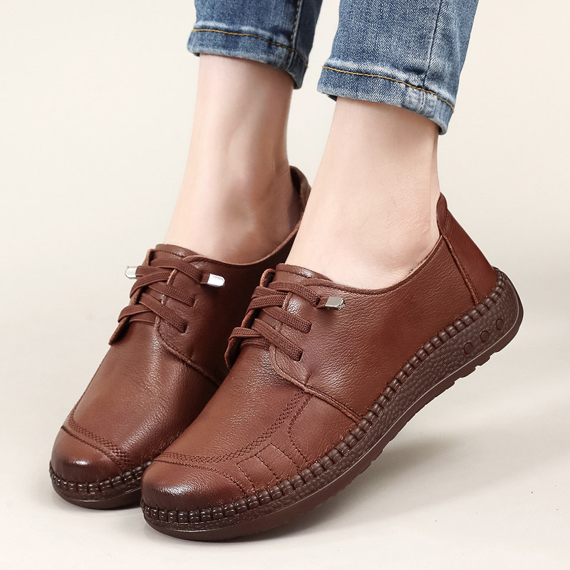 防滑牛筋底中老年皮鞋女款妈妈鞋真皮软底舒适不累脚女鞋深口单鞋,女鞋,深口单鞋,淘宝优惠券,粉丝福利购,淘宝优惠卷