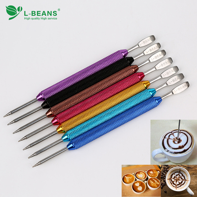 L-BEANS花式咖啡拉花针雕花棒Tiamo同款不锈钢彩色拉花针
