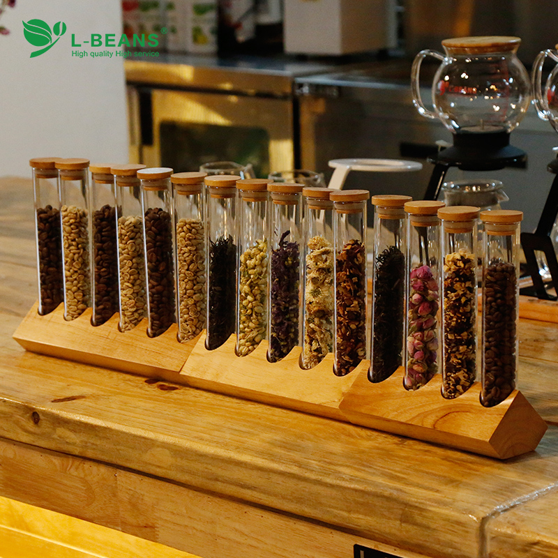 玻璃试管茶叶展示架咖啡熟豆生豆样品架咖啡厅吧台装饰架摆件