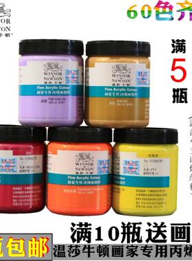 温莎牛顿丙烯颜料300ML手绘墙绘T恤DIY画家专用丙烯画颜料白色金