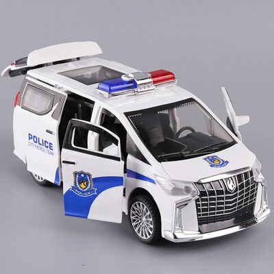 儿童警车模型六开门惯性玩具车声光车模仿真商务车运输车小汽车
