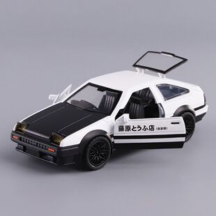 跳灯合金车模三开门AE86回力玩具车儿童仿真运豆腐小汽车男孩赛车