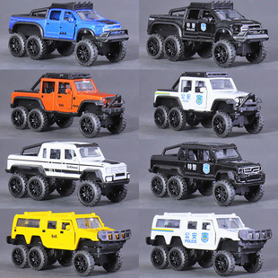 儿童开门警车皮卡模型宝宝迷你合金小汽车男孩回力特警越野悍马车