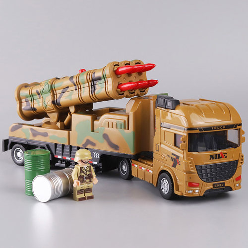 大号导弹运输车儿童玩具车惯性男孩军事发射导弹防空拖车仿真模型
