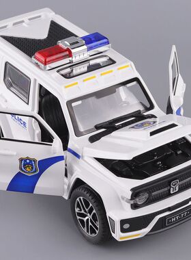 儿童惯性警务车车模警车玩具车灯光音乐电动可开门坦克越野车300