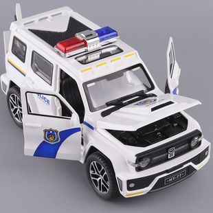 儿童惯性警务车车模警车玩具车灯光音乐电动可开门坦克越野车300
