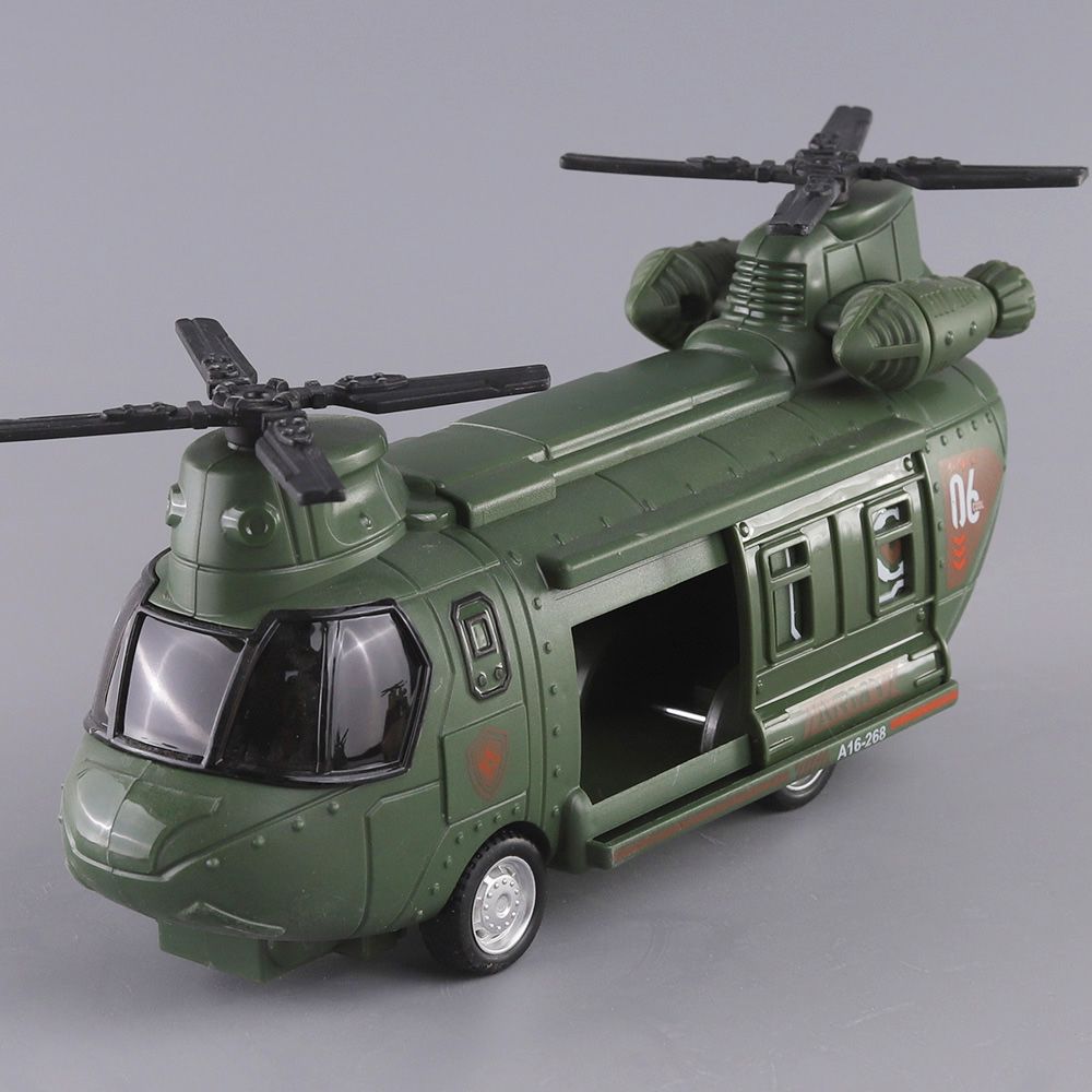 儿童惯性玩具飞机直升机益智仿真军事支奴干模型男孩开门运输机