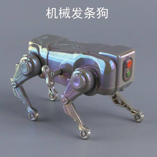 新款发条机械狗玩具狗发条行走上链模拟智能机器狗解压爬行玩具