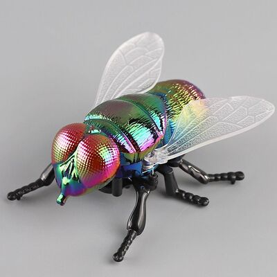 发条苍蝇爬行甲虫玩具昆虫仿真动物独角仙电镀机械模型男孩儿童