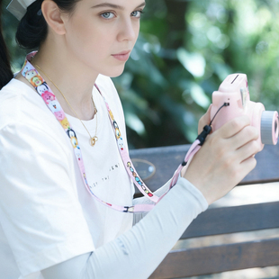 富士拍立得mini12 EVO liplay wide300相机背带粉色可爱原装背带