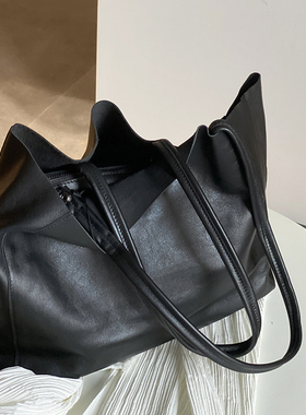 利落简约！轻便软牛皮单肩包女大容量真皮女包大包手提包女托特包