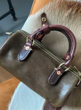 咸菜绿！真皮小包女包迷你包女单肩斜挎包女牛皮小筒包女纯皮包