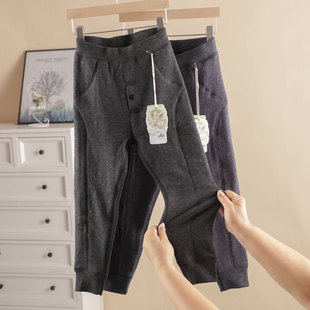 苞米布衣儿童加厚保暖裤男童校服护膝双层棉裤中大童含蚕丝热能裤