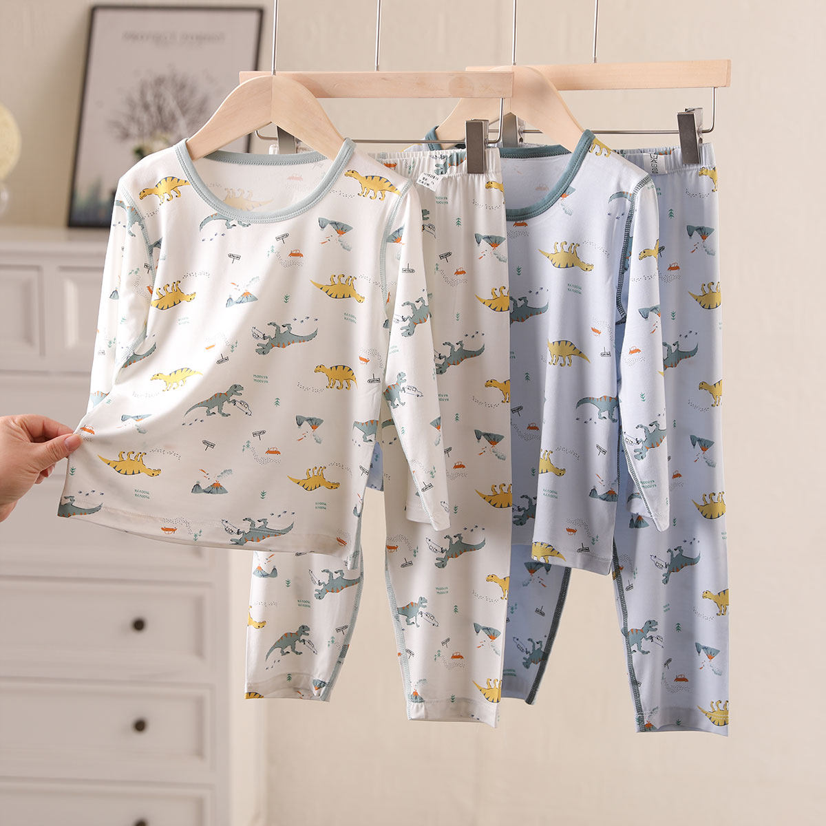 莫代尔儿童睡衣套装男童恐龙薄款内衣秋衣秋裤中大童家居服春夏季,童装/婴儿装/亲子装,家居服套装,淘宝优惠券,粉丝福利购,淘宝优惠卷