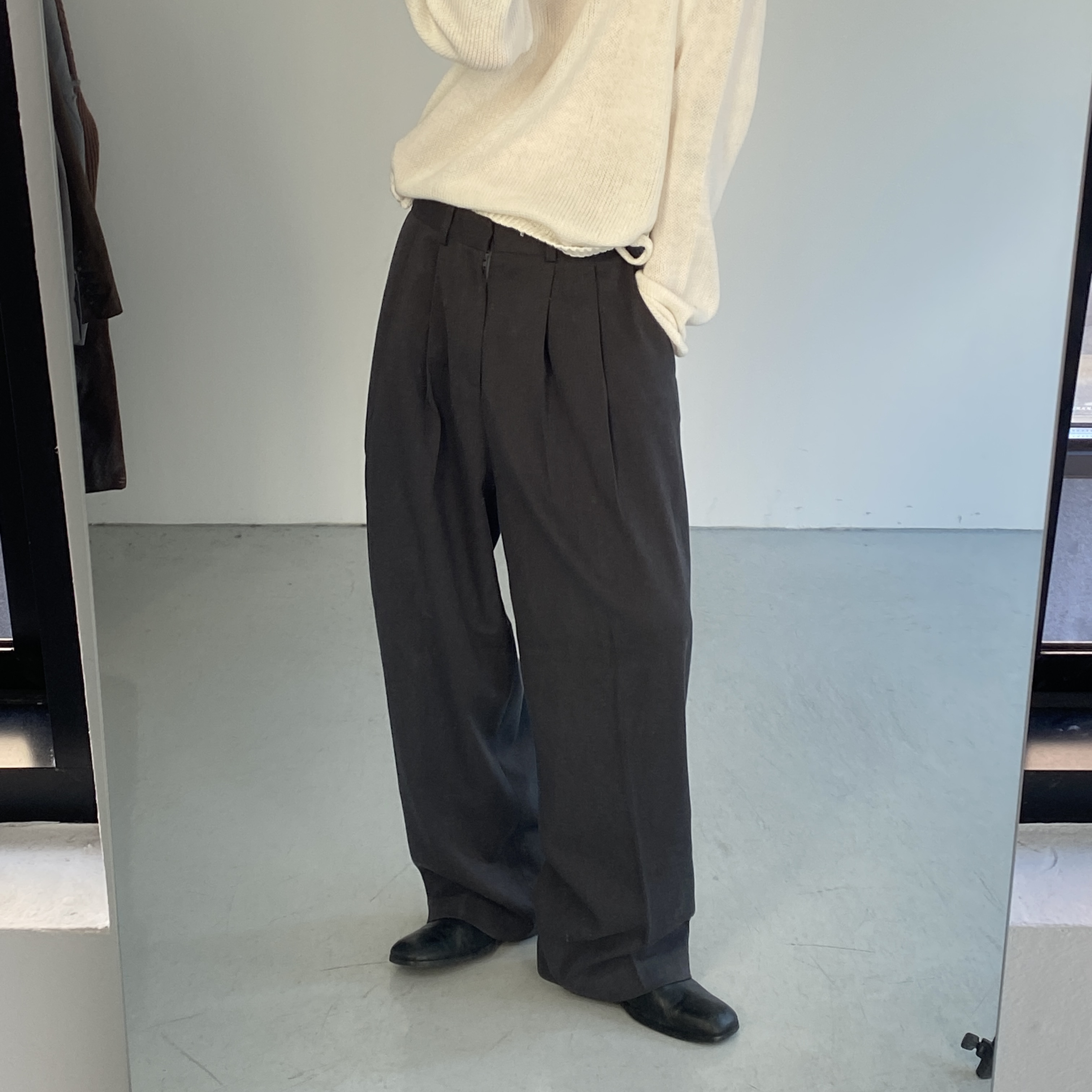 COLN极简风秋冬宽松长裤西裤