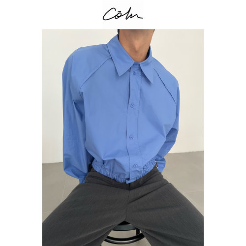 COLN极简风翻领短款长袖衬衫