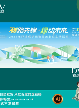 绿色低碳环保宣传海报新能源电力创新活动主视觉背景展板设计素材