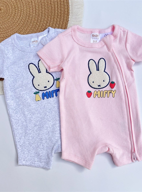 NB-24M澳洲cottonon新生婴儿春夏短袖平角爬男女宝宝米菲短爬服