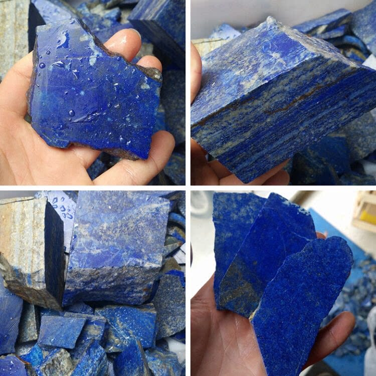 纯天然阿富汗青金石原石毛料可做鱼缸造景石盆栽矿物标本雕刻摆件