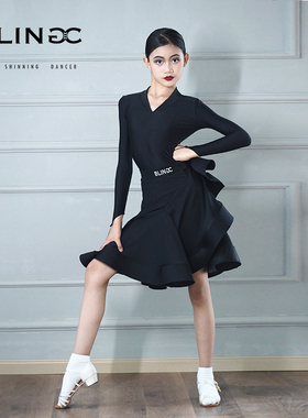 BLINGC新款拉丁舞服鱼骨大摆裙专业国标表演比赛服考级规定服522