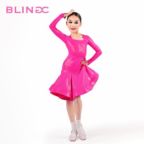 BLINGC拉丁舞规定服爽肤皮长袖