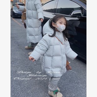 外套中长款 儿童羽绒服女童面包加厚冬季 保暖棉衣 三防白鸭绒