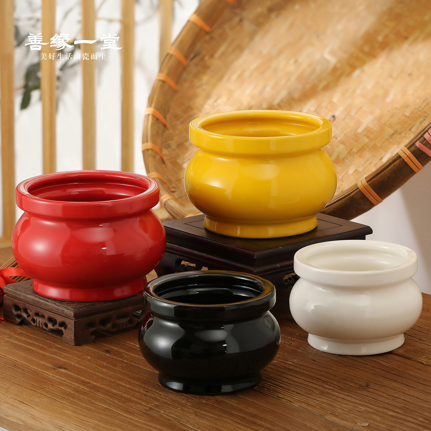 香炉陶瓷线香炉家用室内供奉祖先摆件烧香炉碗上香上供桌供具套装,家居饰品,香薰炉,淘宝优惠券,粉丝福利购,淘宝优惠卷