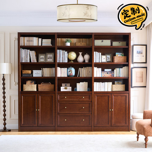 实木中古风美式客厅书房卧室