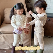 磨毛宝宝棉毛衫 CROAL北欧风儿童家居服套装 男女童保暖秋衣秋裤 ins