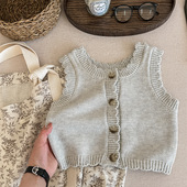 坎肩小外套儿童秋冬毛衣马甲背心 毛线马甲女童秋冬季 CROAL 秋装