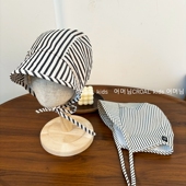 宝宝洋气宫廷帽大帽檐春秋遮阳帽子婴幼儿系带防晒夏天护耳帽儿童