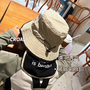 ins韩国宝宝帽子夏季 儿童渔夫帽男女童户外露营防晒遮阳盆帽 薄款