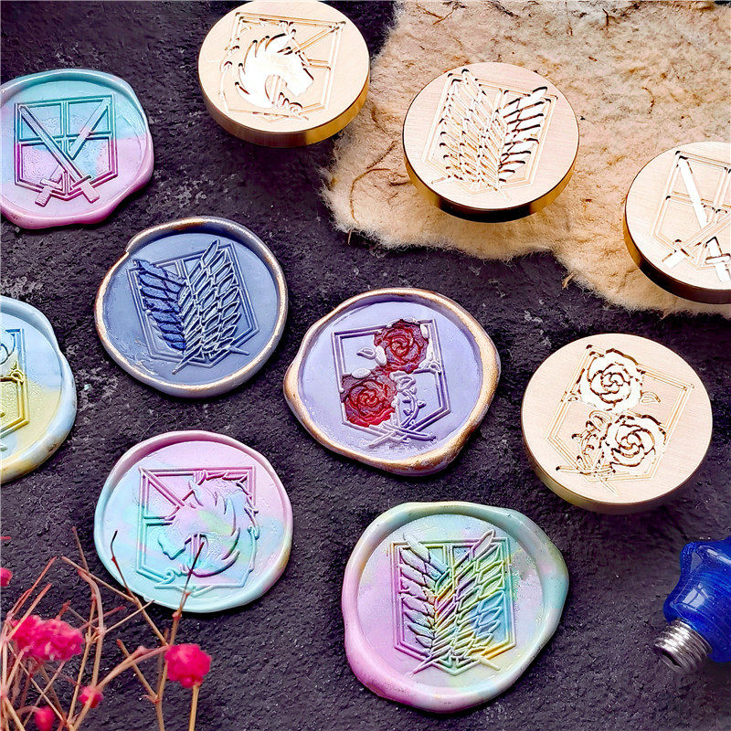 进击的巨人火漆印章 自由之翼徽章火漆封印动漫 四大兵团封印章头