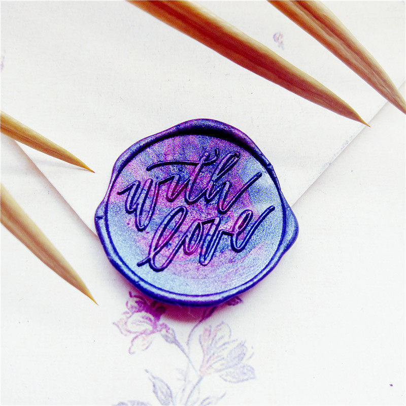 新款 因为爱 带着爱 with love 婚礼礼品信封封口火漆印章 火漆印